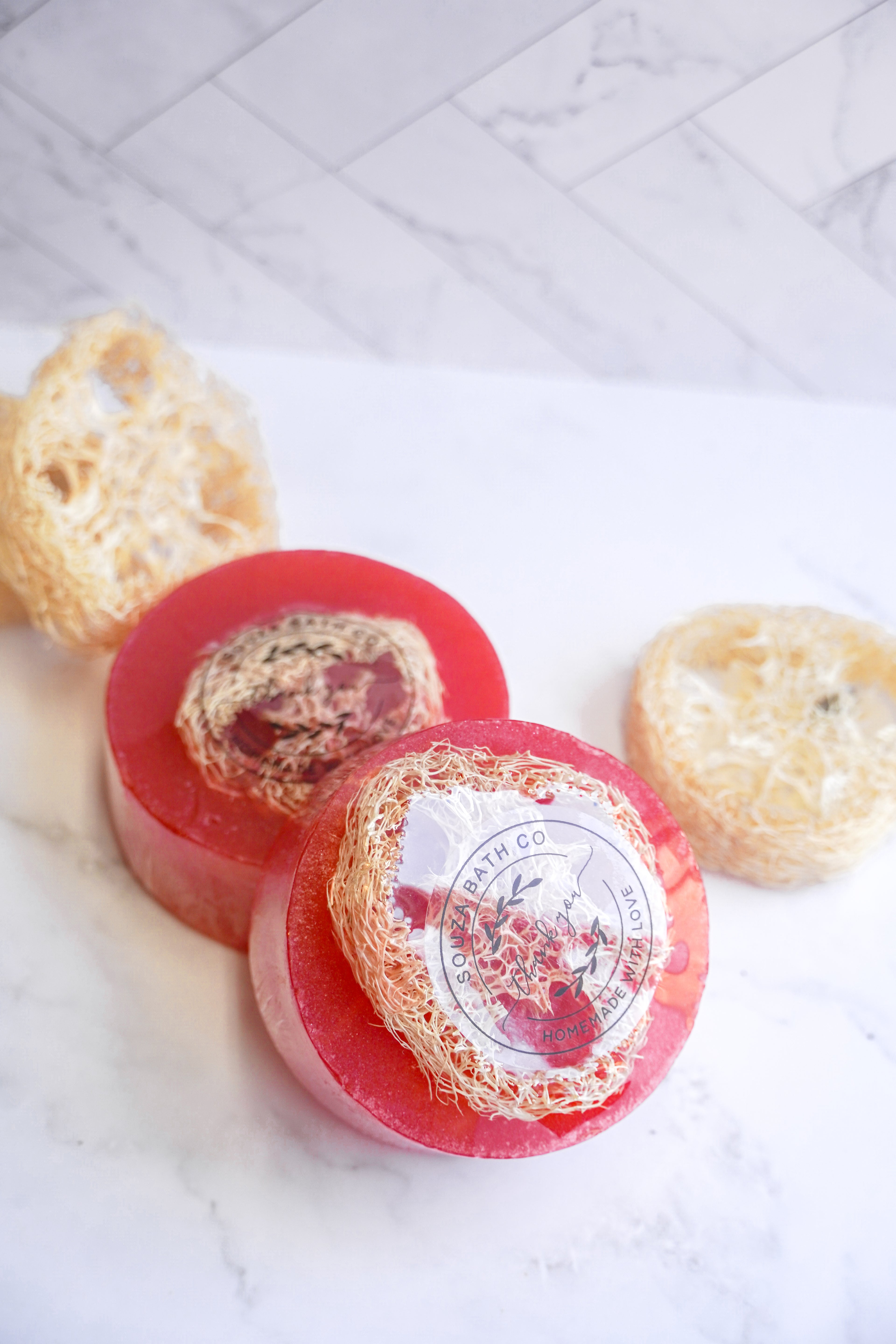 Pomegranate Loofah Soap Bar